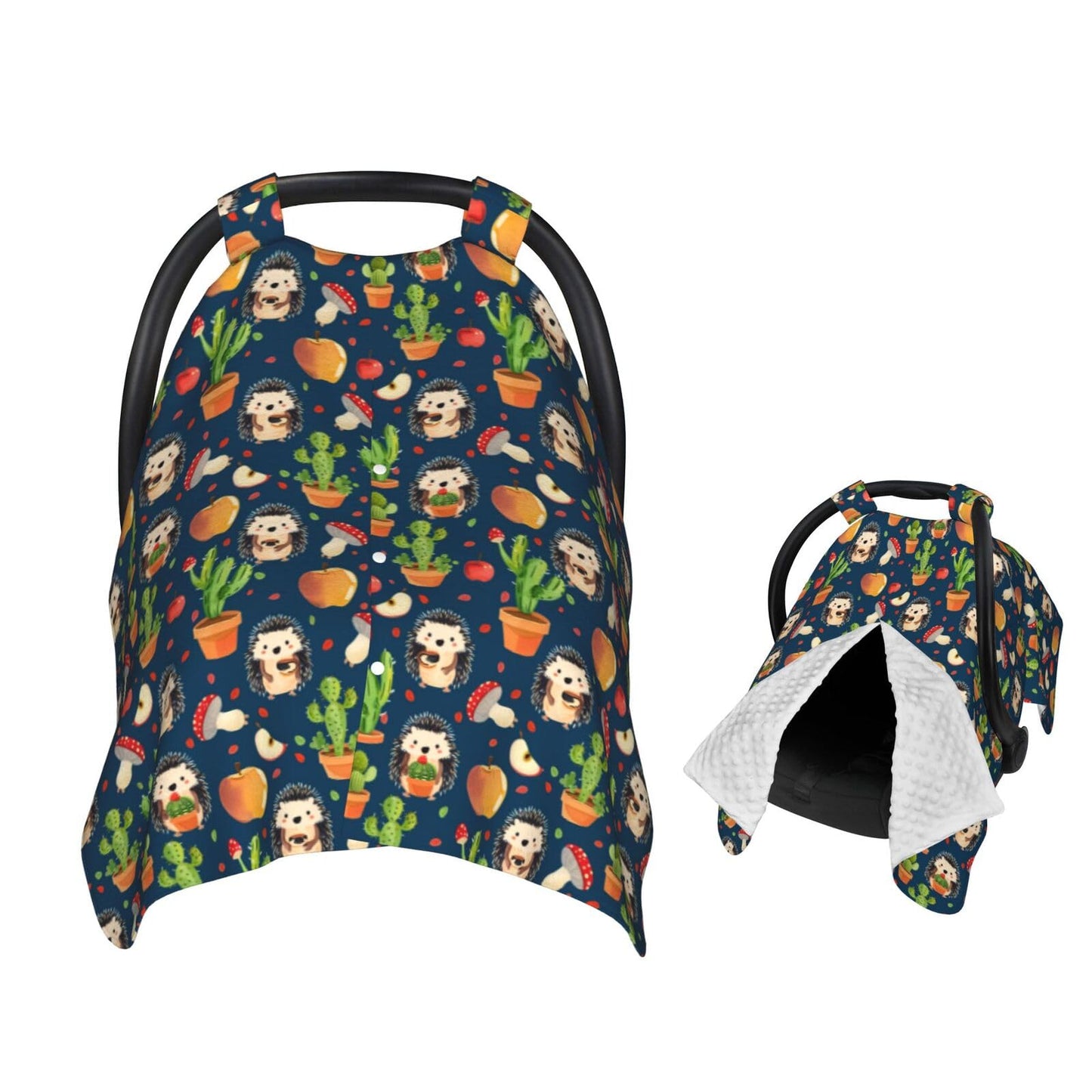 Muishi Hedgehog Cactus and Mushroom Baby Car Seat Canopy Nursing Cover for Newborn Car Seat Breastfeeding Covers Blanket Newborn