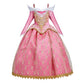 Fmyfwy Girls Aurora Princess Dress Embroidered Lace Sleeping Beauty Fancy Dress Up Halloween Christmas Birthday Gown W/Accessori