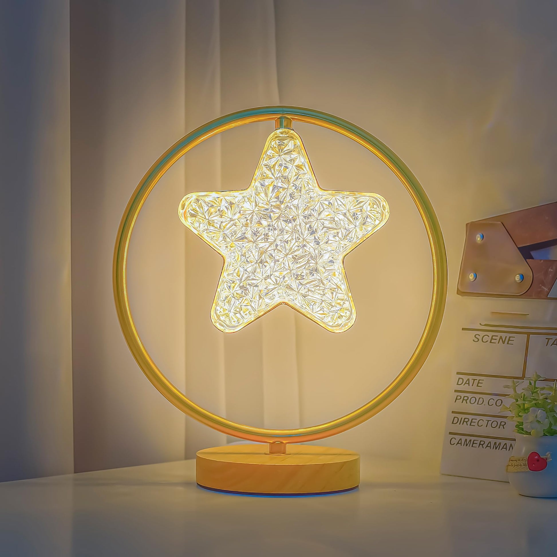 Kuber Industries Dimmable Bedroom Lamp For Side Table | Office & Desk Table Lamp For Living Room And Home With Acrylic Shade, Me