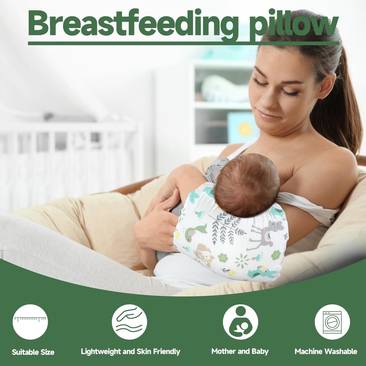 Hombys Cozy Cradle Arm Pillow For Feeding Baby,Middle Opening Design Arm Breastfeeding Pillow, Nursing Pillows For Breastfeeding
