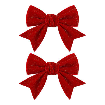 Yanjie Valentines Day Hair Bows Clips Red Hair Clips Valentines Alligator Barrettes Clips Red Velvet Ribbon Hair Accessories Gir
