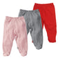Babysoy Organic Unisex Baby Infant Footed Pants, Pants With Feet Pack Of 3S (3-6 Months, Peony)