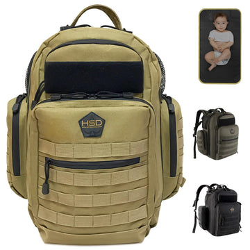 Highspeeddaddy - Original Baby Diaper Backpack, Military-Grade, Waterproof Baby Travel Bag For Dads & Moms, Lay-Flat Design With