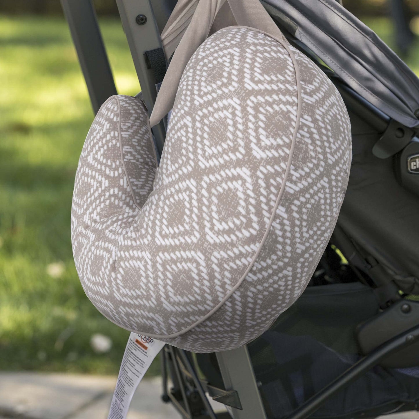Boppy Anywhere Travel Nursing Pillow, Latte Rattan, Plus Sized To Petite With Stretch Belt, Portable Nursing Pillow, Breastfeedi