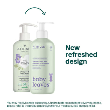 Attitude 2-In-1 Shampoo And Body Wash For Baby, Ewg Verified, Dermatologically Tested, Made With Naturally Derived Ingredients,
