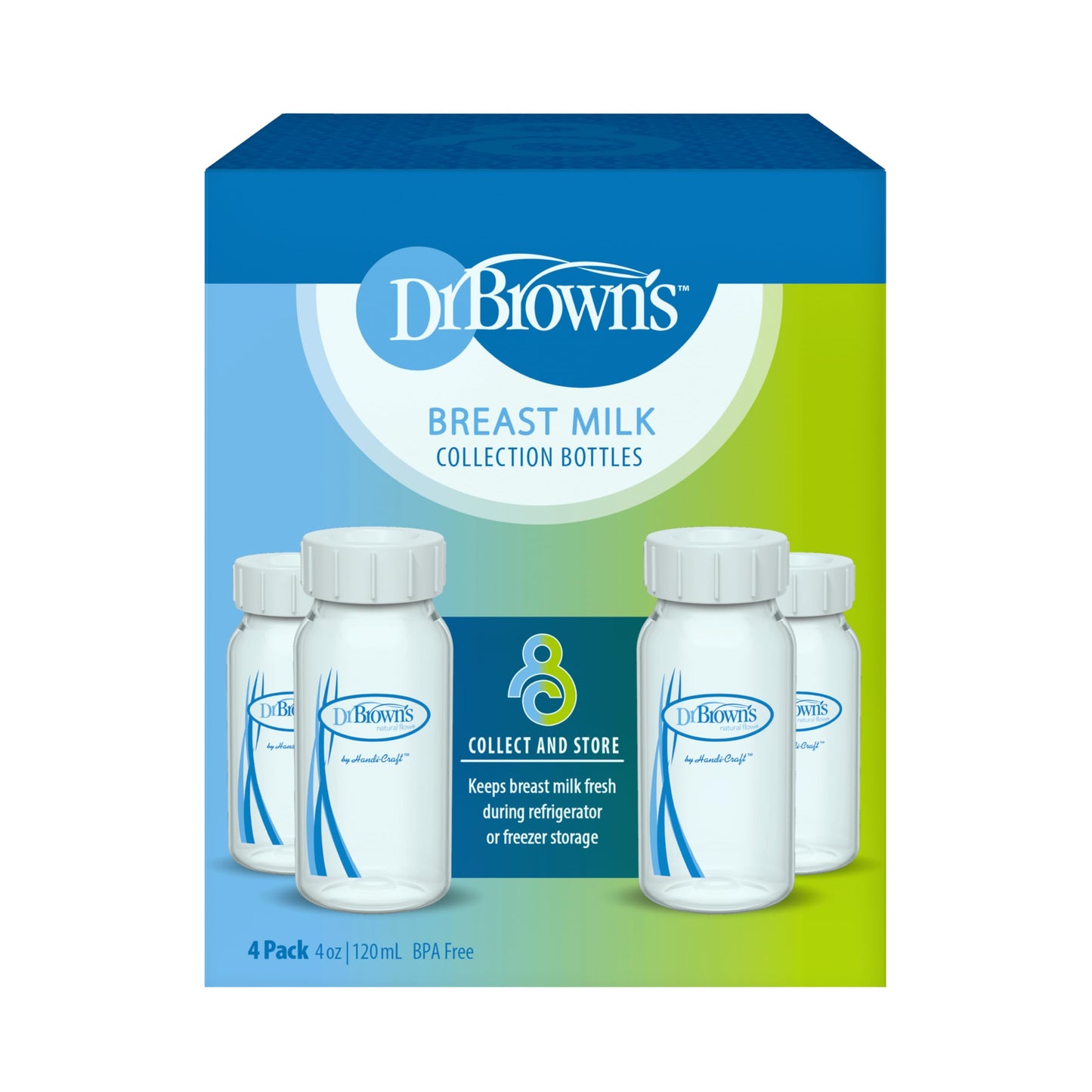 Dr. Browns Breastmilk Collection Bottles, 4 Oz/120 Ml, 4-Pack