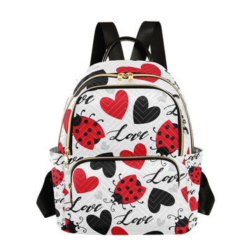 Yasala Women Fashion Backpack Ladybug Love Heart Sturdy Daily Bag Compact Regular Bag Diaper Bag