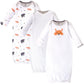 Touched By Nature Unisex Baby Organic Cotton Gowns, Gray Fox, Preemie