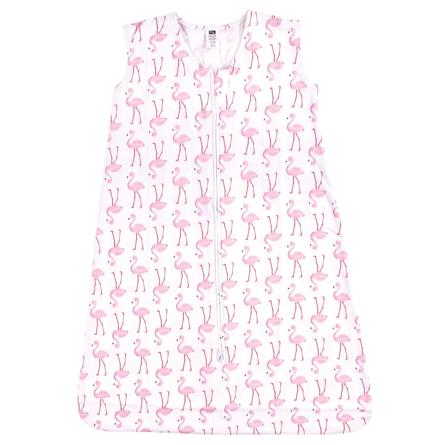 Hudson Baby Unisex Baby Cotton Sleeveless Wearable Sleeping Bag, Sack, Blanket, Flamingo, 12-18 Months
