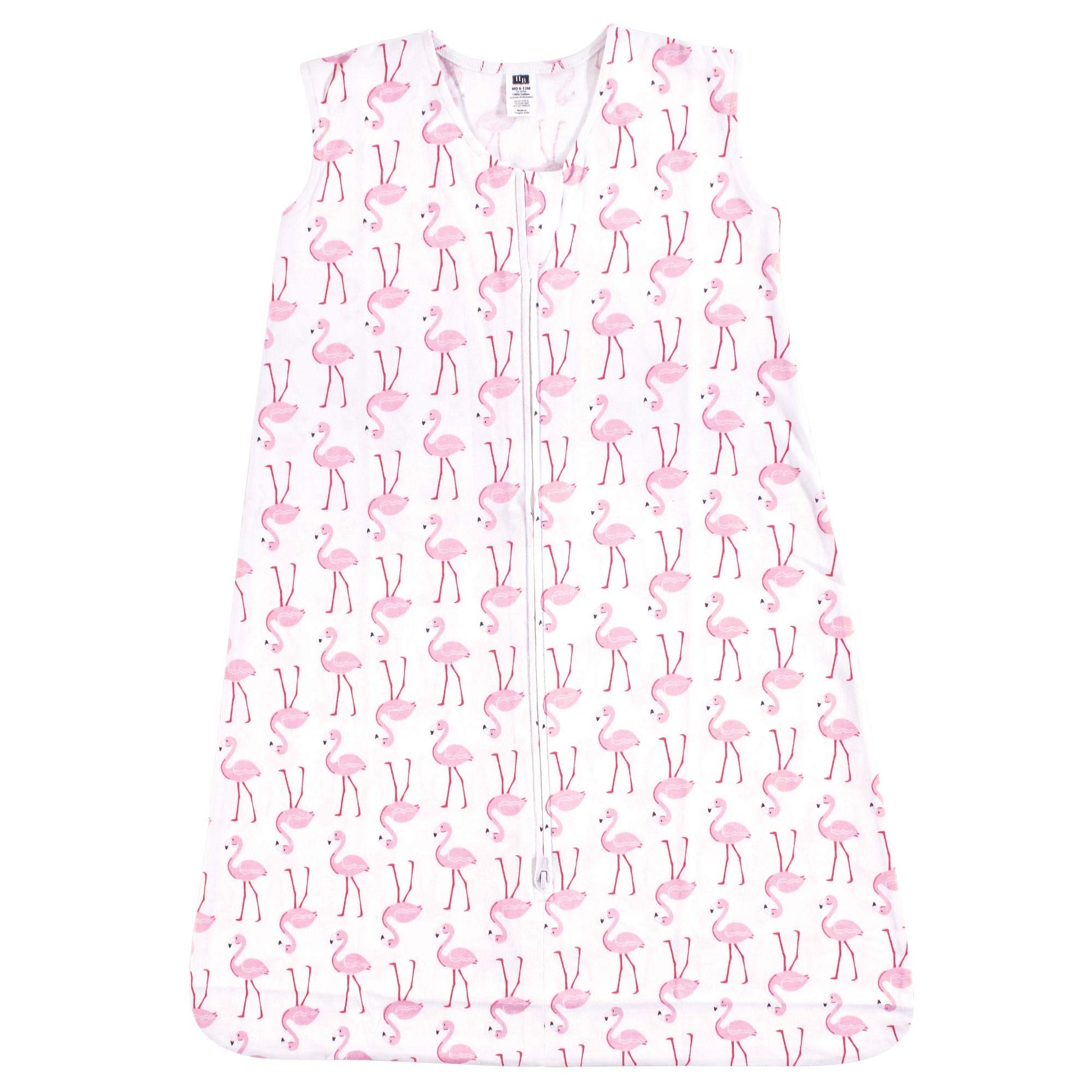 Hudson Baby Unisex Baby Cotton Sleeveless Wearable Sleeping Bag, Sack, Blanket, Flamingo, 12-18 Months