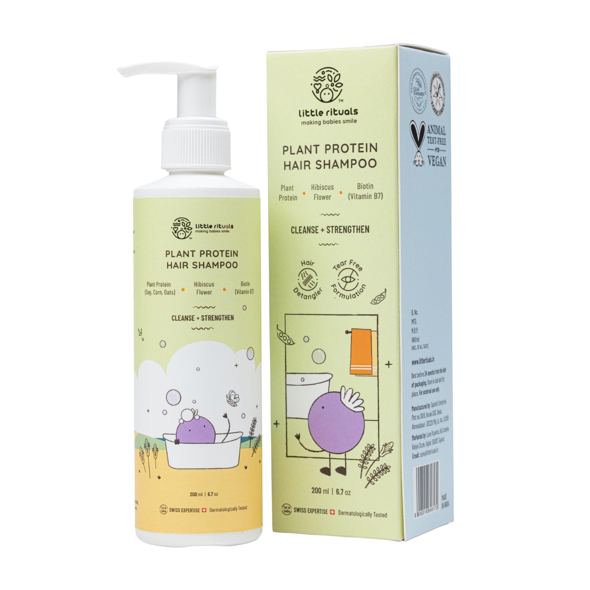 Little Rituals Plant Protein Hair Tear Free Baby Shampoo | Biotin | Chlorine & Hard Water Protection | Urban Dust & Pollution De