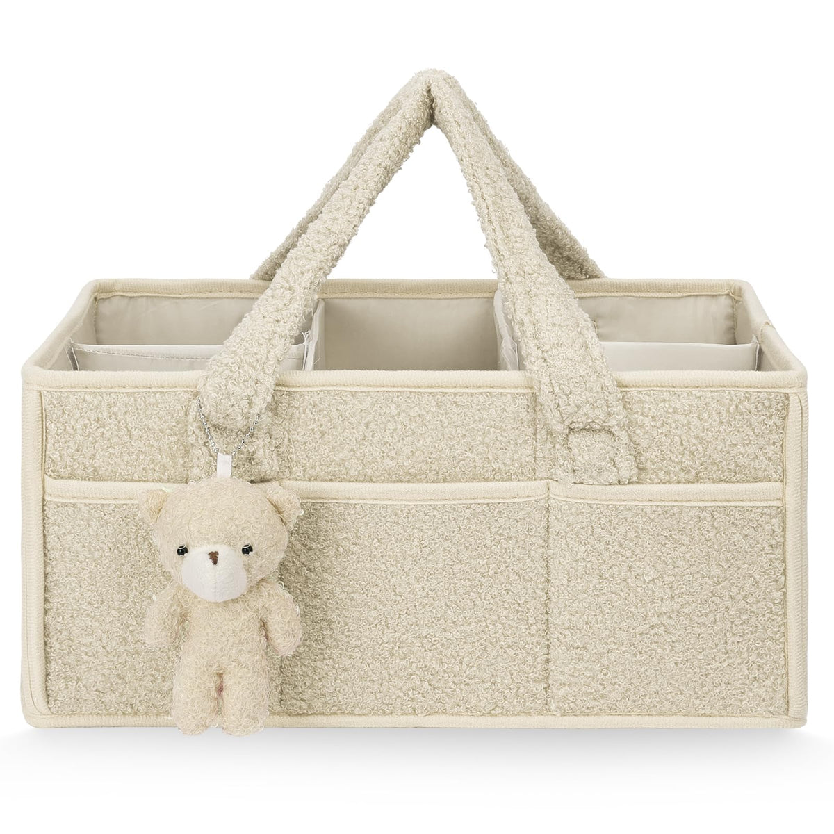 HAGOT Nappy Caddy, Large Capacity Foldable Travel Diaper Organizer, with Compartments, for Wet Wipes and Baby Items