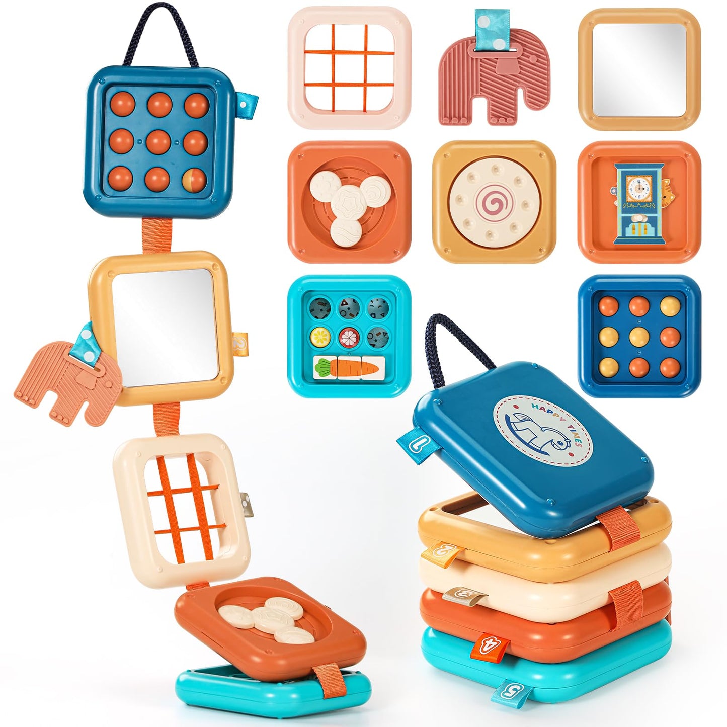 Dilovely Busy Board for 1 Year Old, Travel Toys for Toddlers 1-3, Montessori Busy Board - Car Airplane Essentials, Sensory Activ
