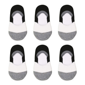 Vwu Toddler Socks No Show Kids Baby Thin Cotton Socks Anti Slip Color Assorted 1-8T Black Gray White 6 Pack, 1-3T