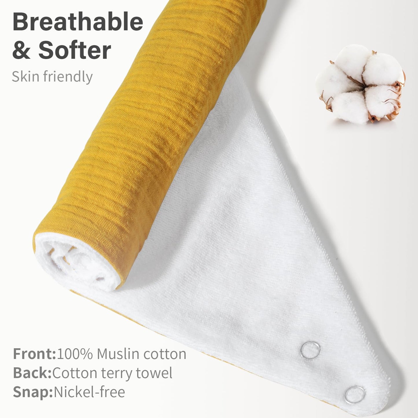 Nisxabebe Muslin Baby Bibs,6 Pack, Baby Bandana Drool Bibs 100% Cotton For Baby Boy Girl,Solid Colors Bib For Drooling Teething(