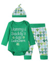 Bakjuno Baby Boys Girls Cute St Patrick'S Day Outfit Clover Pants With Hat (12-18 Months) Green