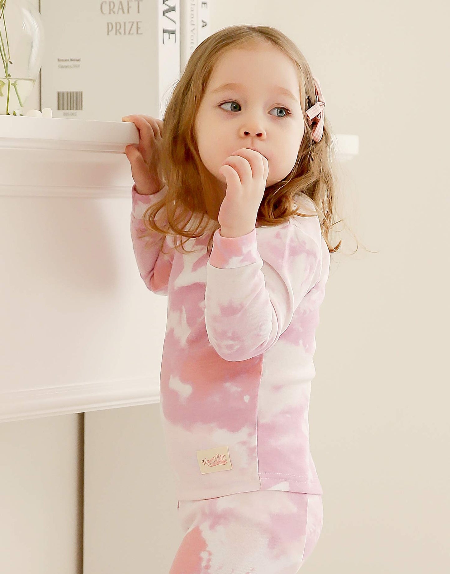 Vaenait Baby Kids Junior 100% Cotton Sleepwear Pajamas 2Pcs Set Tiedye-Milkpurplepink-251 Xl