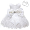 Nssmwttc Baby Girl Ball Gown Dress Infant Birthday Party Christmas New Year Dresses Toddler Christmas (White,6M)