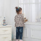 Xuanhao Infant Girl Clothes Cute Baby Girl Clothing Long Sleeve Leopard Tops Ripped Denim Jeans 2Pcs Baby Girl Fall Winter Cloth