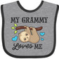 Inktastic My Grammy Loves Me With Sloth And Hearts Baby Bib Heather And Black 2F212
