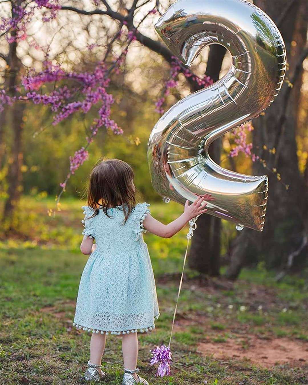 2Bunnies Girl Baby Toddler Vintage Lace Pom Pom Flutter Sleeve Easter Birthday Outfit Dress (Mint, 9/10)