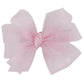 Wee Ones Girls' Organza Double Hair Bow on a WeeStay Clip with Satin Knot Center, Tiny, Light Pink