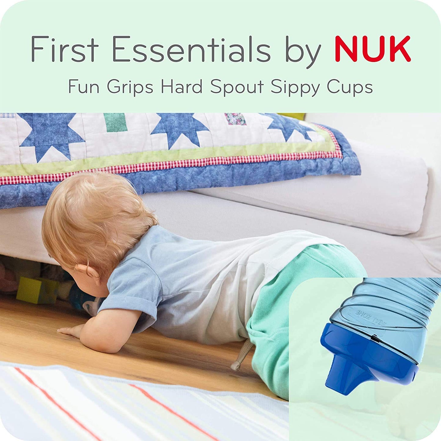Nuk Gerber Graduatesfun Grips Hard Spout Sippy Cups (Assorted, 4-Pack), 10 Ounces