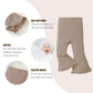 Sobowo Toddler Flare Pants Baby Girl Flare Pants 3 Pack Solid Ribbed Ruffle Bell Bottoms Leggings Fall Outfits(Black/Beige/Brown