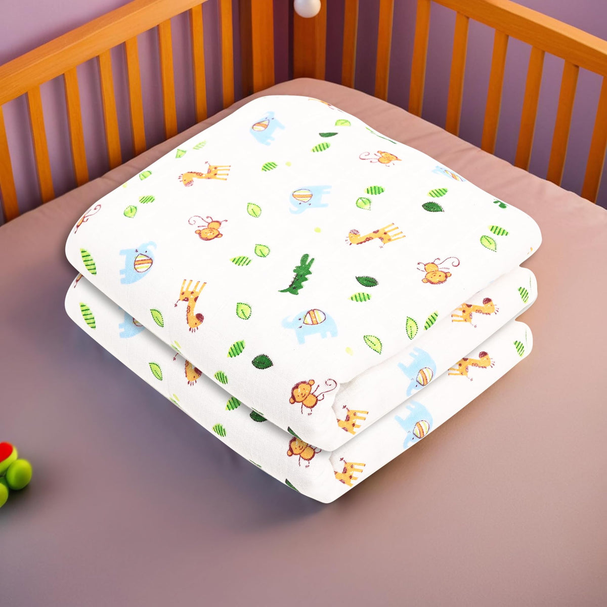 Urbane Home Pack of 2 Soft & Washable Cotton Swaddling Cloth for New Born Baby | Baby Wrap/Swaddle Blanket for Sleeping Kids | C