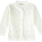 Lilax Baby Girls' Little Hearts Knit Cardigan Sweater (6 Months, Cream)