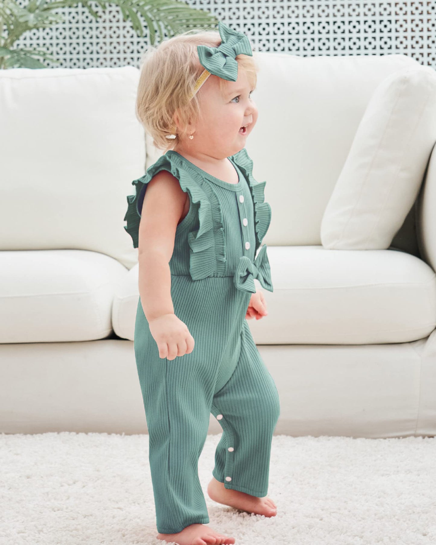 Mioglrie Infant Baby Girl Clothes Romper Onesie Gifts Baby Girl Outfits Cotton Newborn Girl Clothes Jumpsuits Green Baby Girl Cl