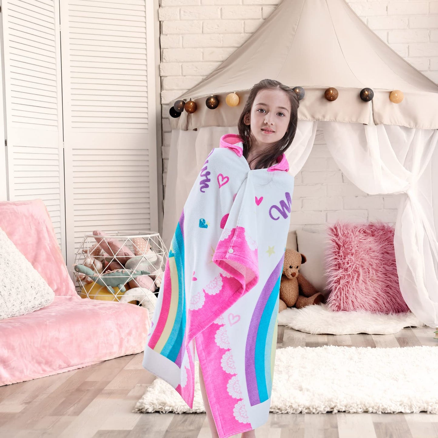 Voova & Movas Unicorn Towels With Hood Soft Thick Cotton For Age 3-10 Years | Absorbent Large Wrap| Cover Up | Perfect For Beach