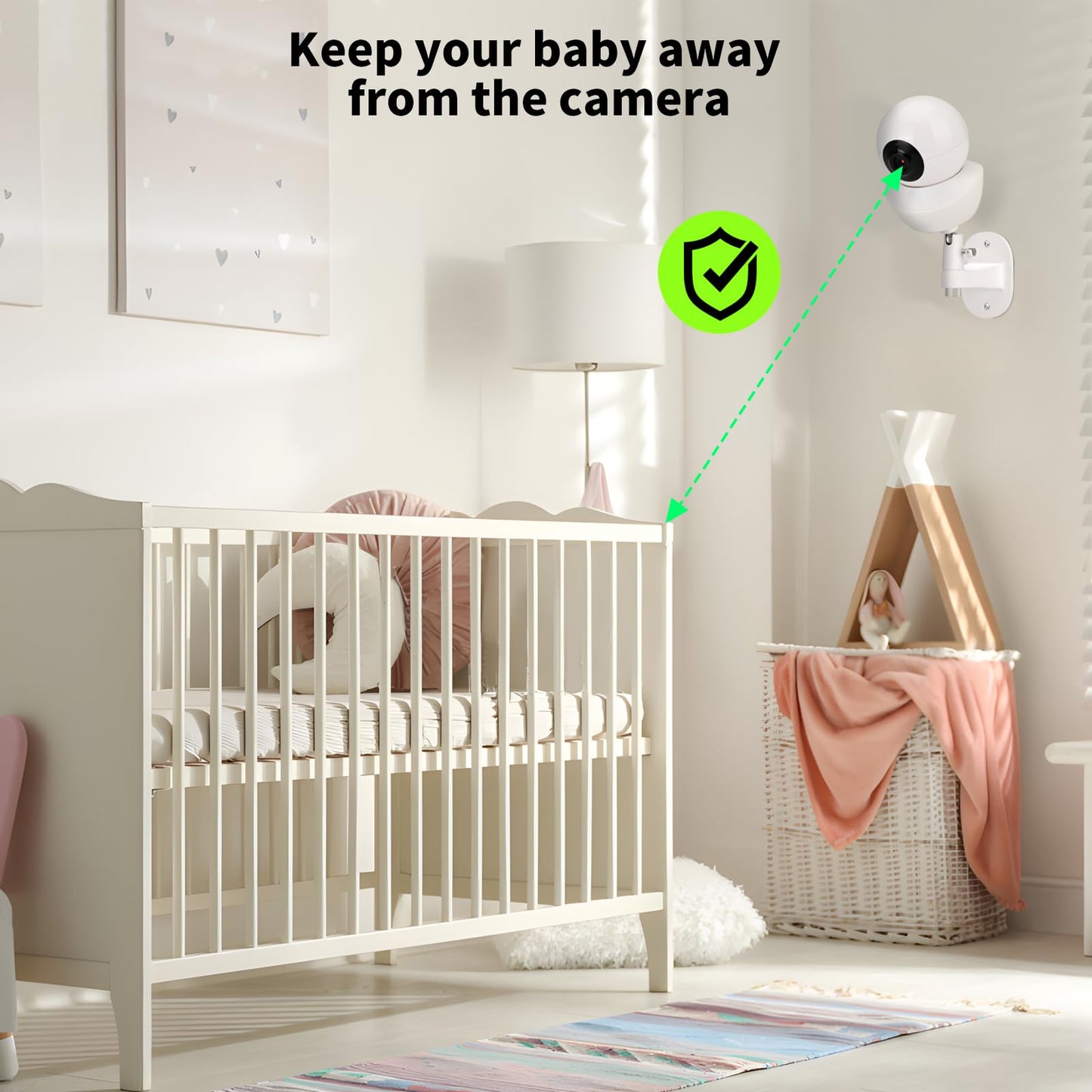 Baby Monitor Wall Mount Compatible With Babysense V43/Hds2/V24R/Vbm55Tx/Max View Baby Monitor, Adjustable Baby Monitor Holder, P