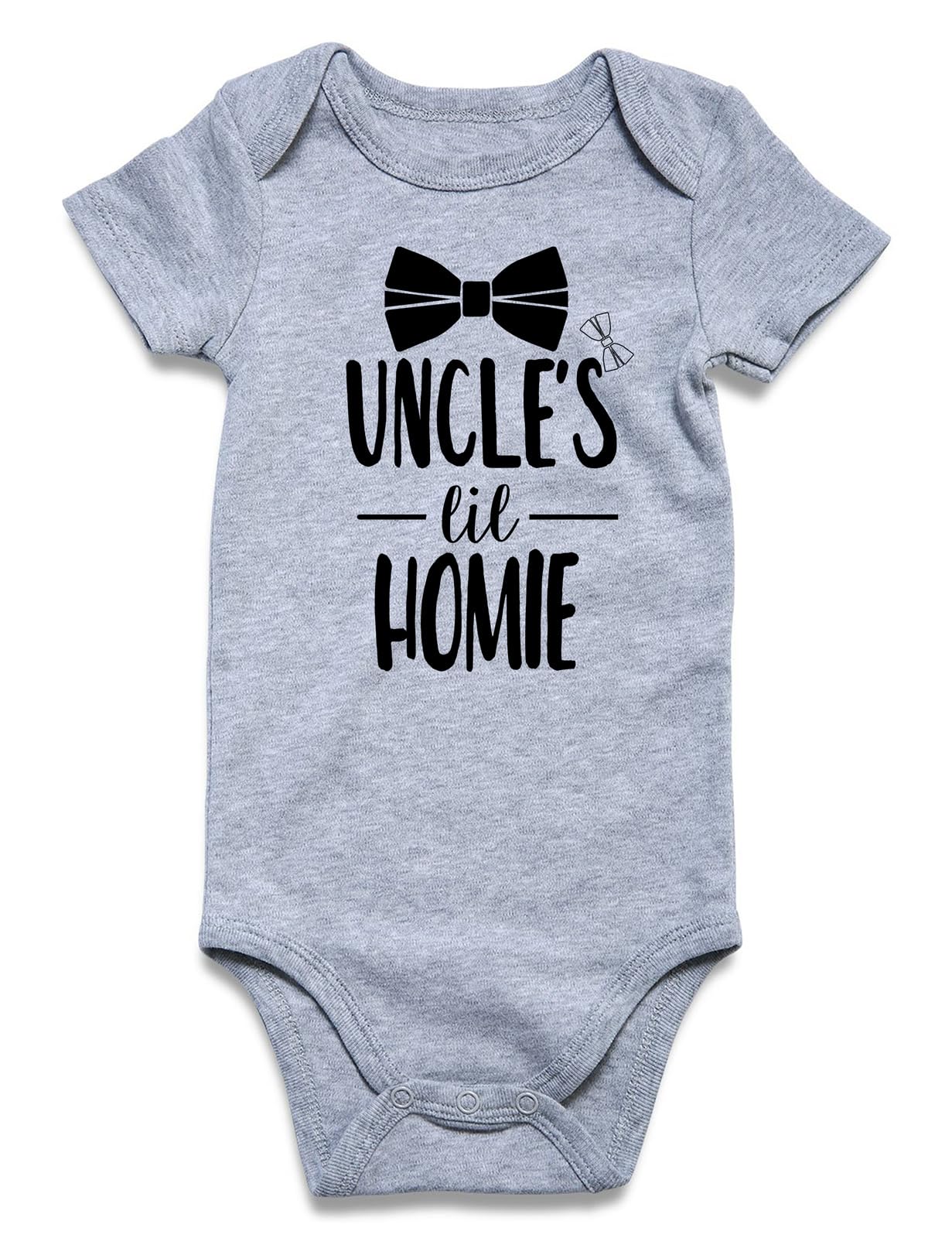 Funnycokid Infant Baby Boys Girls Uncle'S Lil Homie Grey Bodysuit Newb – Cutebab WBBAPB0DMP1YNR7