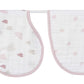 aden + anais Burpy Bib, 100% Cotton Muslin, Soft Absorbent 4 Layers, Multi-Use Burp Cloth and Bib, 22.5 X 11, 2 Pack, Heartbreak