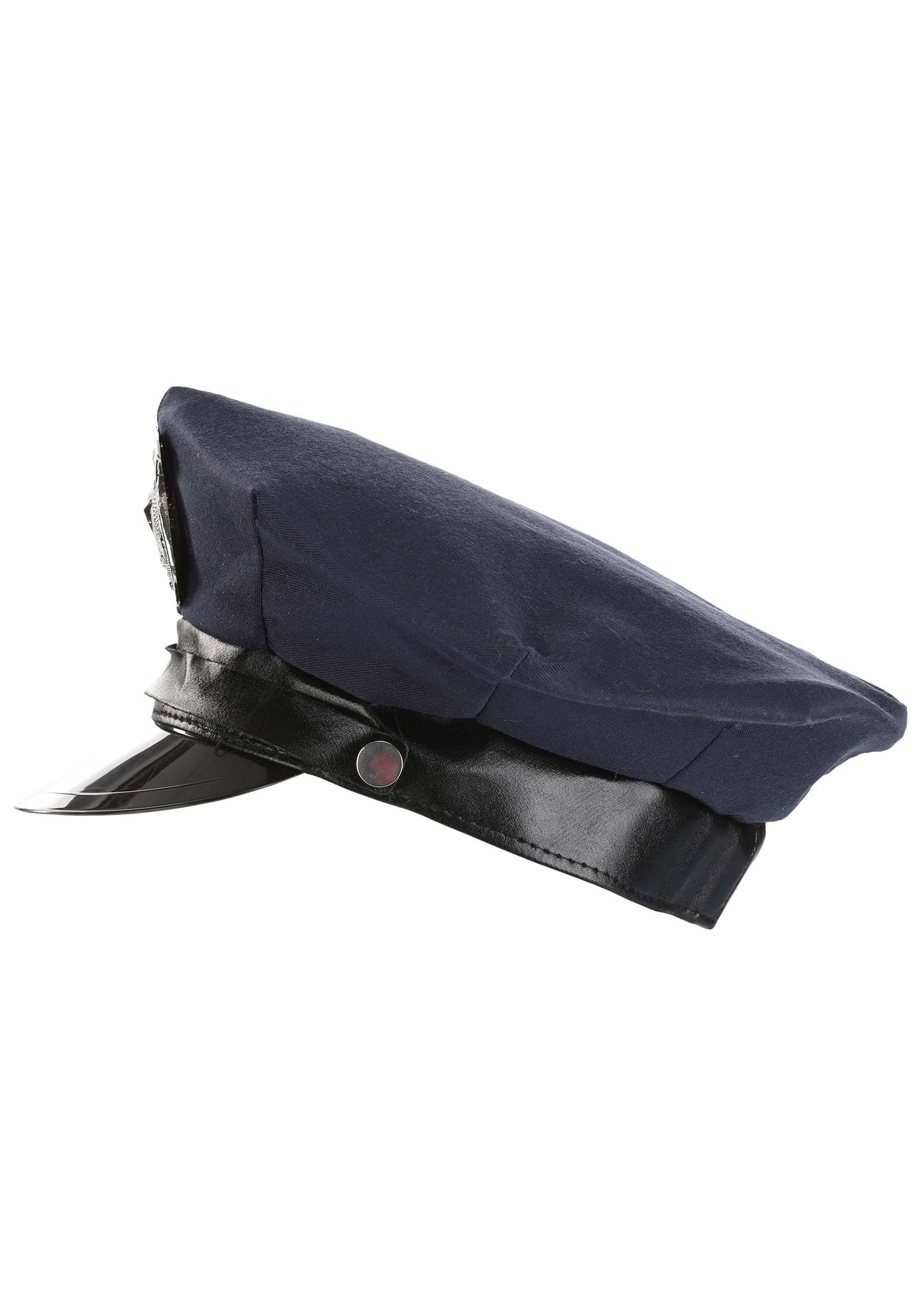 Elope Kid'S Police Hat With Silver Badge - Navy Blue Polyester Dress Up Cop, Adjustable Vinyl Brim, Costume Accessory Standard