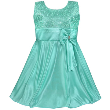 Wish Karo Baby Girls Lycra Dress (Fe2644Sg_Sea Green_12Yrs)