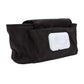 Stroller Cup Holder Storage Bag, Large Capacity Adjustable Stroller Organizer Wearable Space Saving for Diaper for Outdoor (Blac