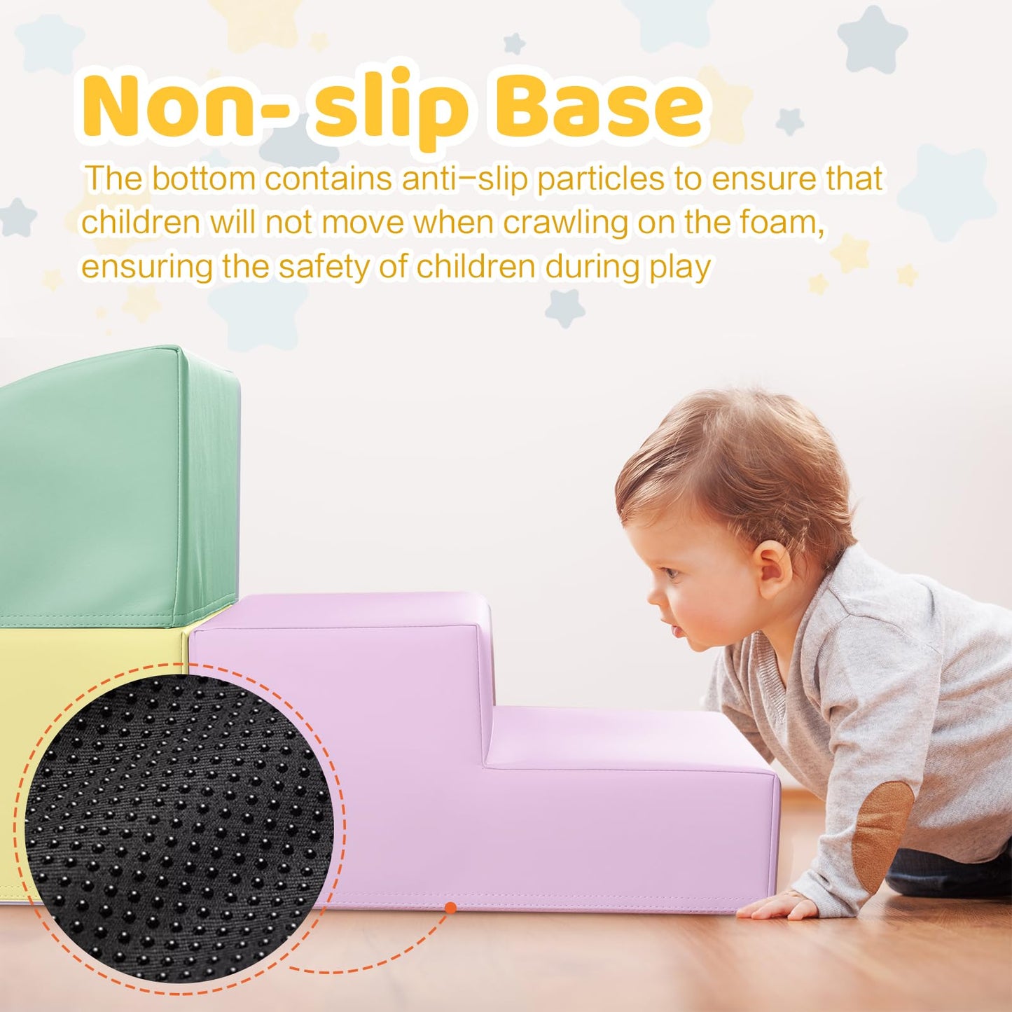 Hoohtoot Foam Climbing Blocks For Toddler: With 4-Piece Pu Leather Climbing Toys And A Ball Pit - Foam Ball Pit For Toddlers - C