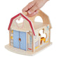 HABA Farmhouse Sorting Box Wooden Shape Sorter Toy with 6 Chunky Wood Farm Animals