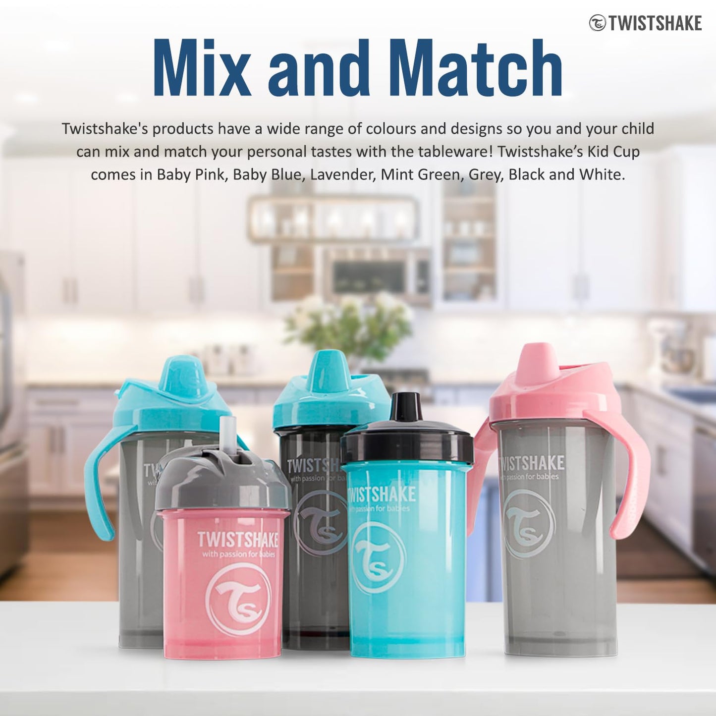 Twistshake Non-Spill Mini Baby Sippy Cup with Soft Spout and Fruit Mixer - 230ml | Leak Proof Baby Weaning Cup | Easy-Grip Toddl