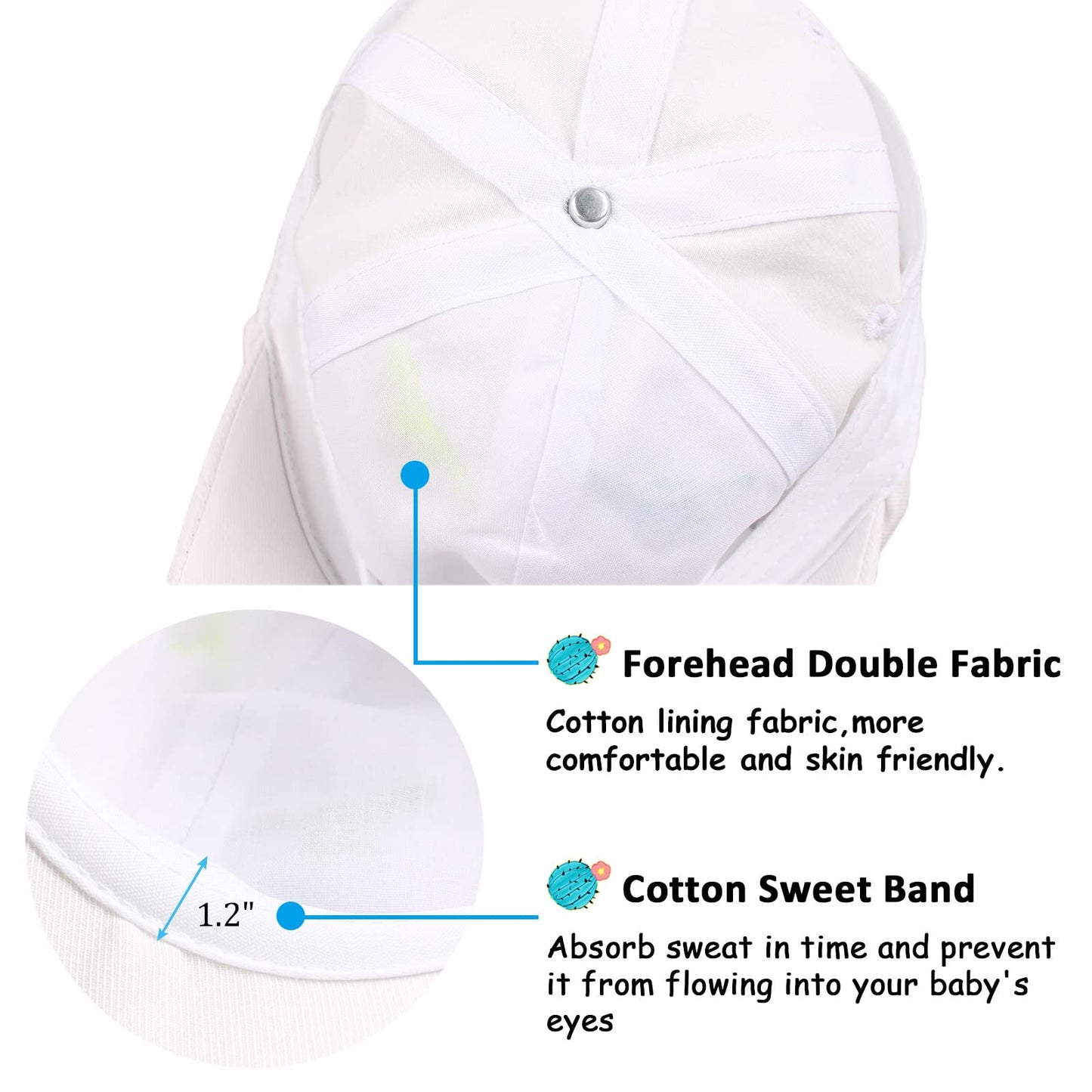 Bamery Toddler Baseball Hat For Boys&Girls Baby Baseball Cap Embroidery Dinosaur Kids Hat For 2-6T (Dinosaur White, 2-6T)