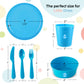 Plaskidy Kids Plastic Dinnerware Set - 36 Pc Reusable Children'S Dinner Set Microwave/Dishwasher Safe Bpa Free Toddler Dishes Di