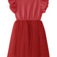 Twkioue Toddler Baby Girl Tutu Tulle Dress Ruffled Sleeve Fluffy Sundress 817 Red 90