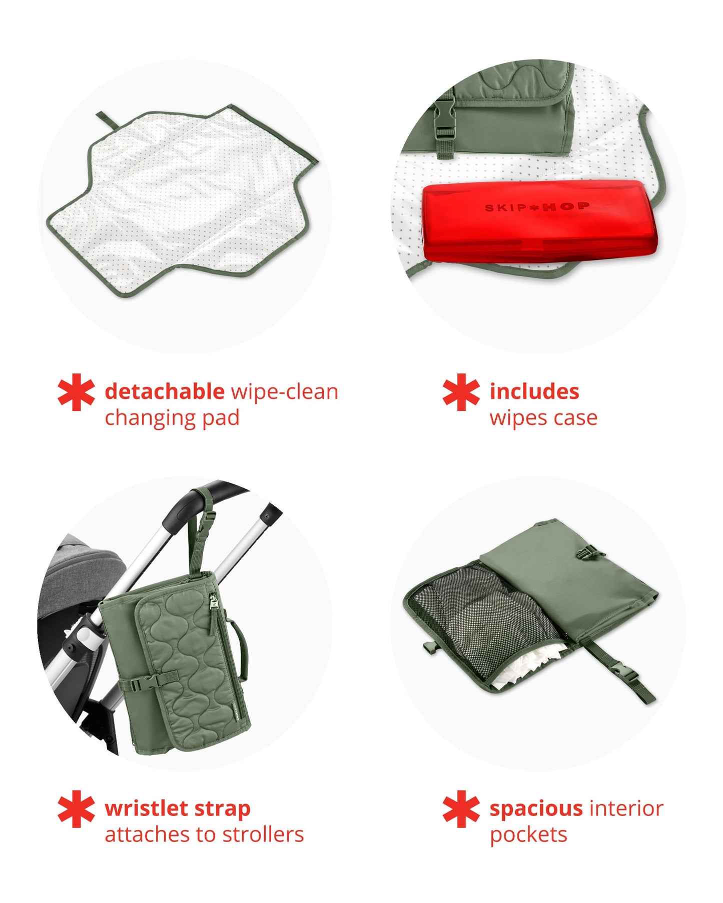 Skip Hop Portable Baby Changing Pad, Pronto, Sage