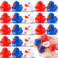 Sratte 50 Pcs Patriotic Rubber Ducks 2 Blue Red White Mini Ducks in Bulk for USA 4th of July Memorial Day Independence Day Par