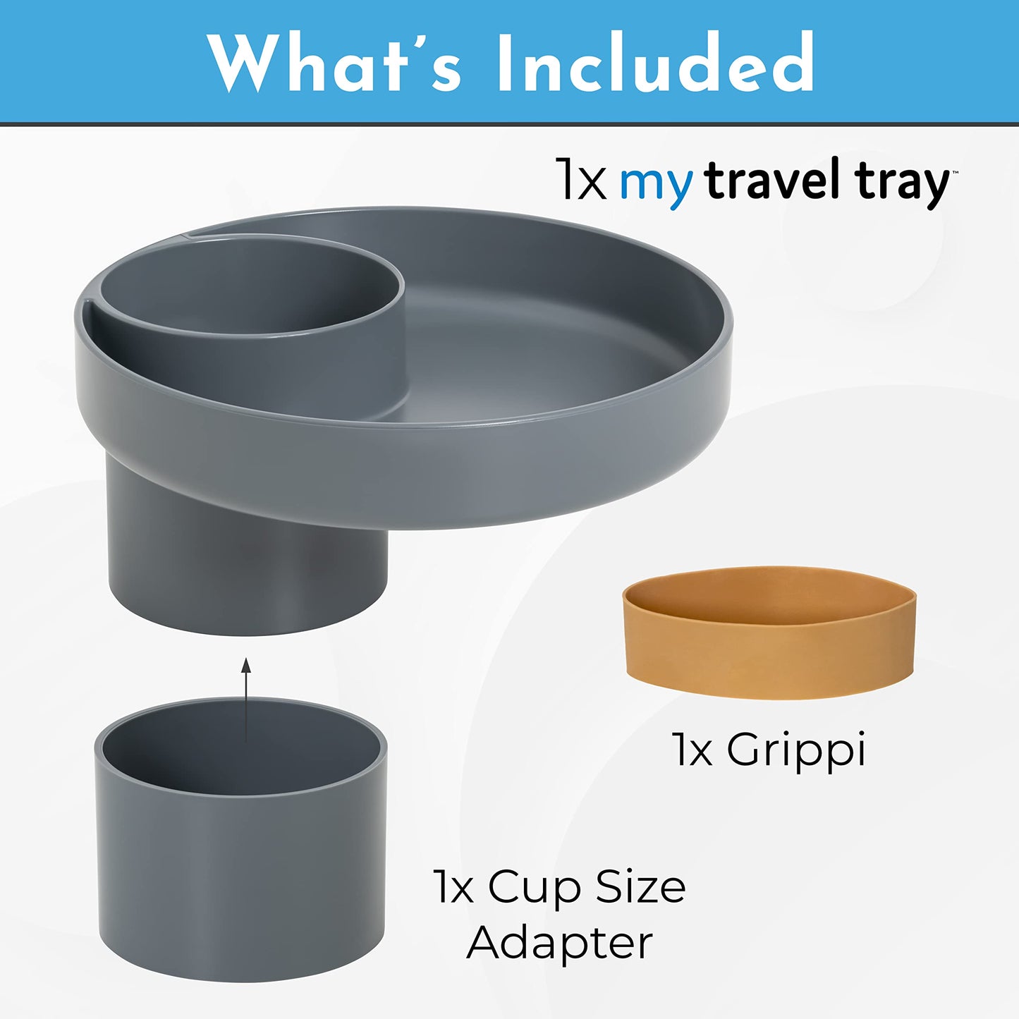 Travel Tray Round, Usa Made Easily Convert Your Existing Cup Holder To A Tray And Cup Holder For Use In A Car Seat, Booster, Str