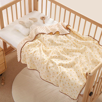AAROVI Baby Muslin Swaddle Blanket | Double Layer 100% Cotton | Soft Receiving Wrap for Newborn to Toddler (02 Years) | 110x100