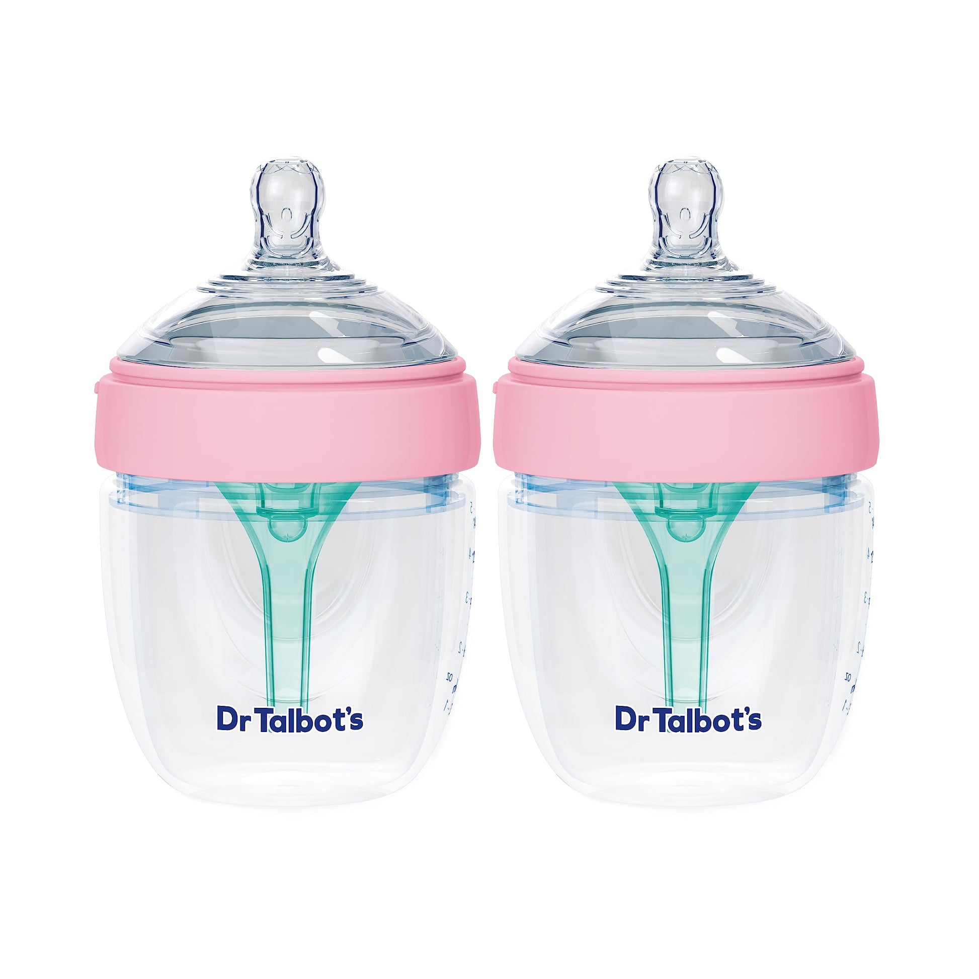 Dr. Talbot'S Silicone Anti-Colic Bottles - (2-Pack) Self-Sterilizing Baby Bottles For Newborns - 5 Oz - Pink
