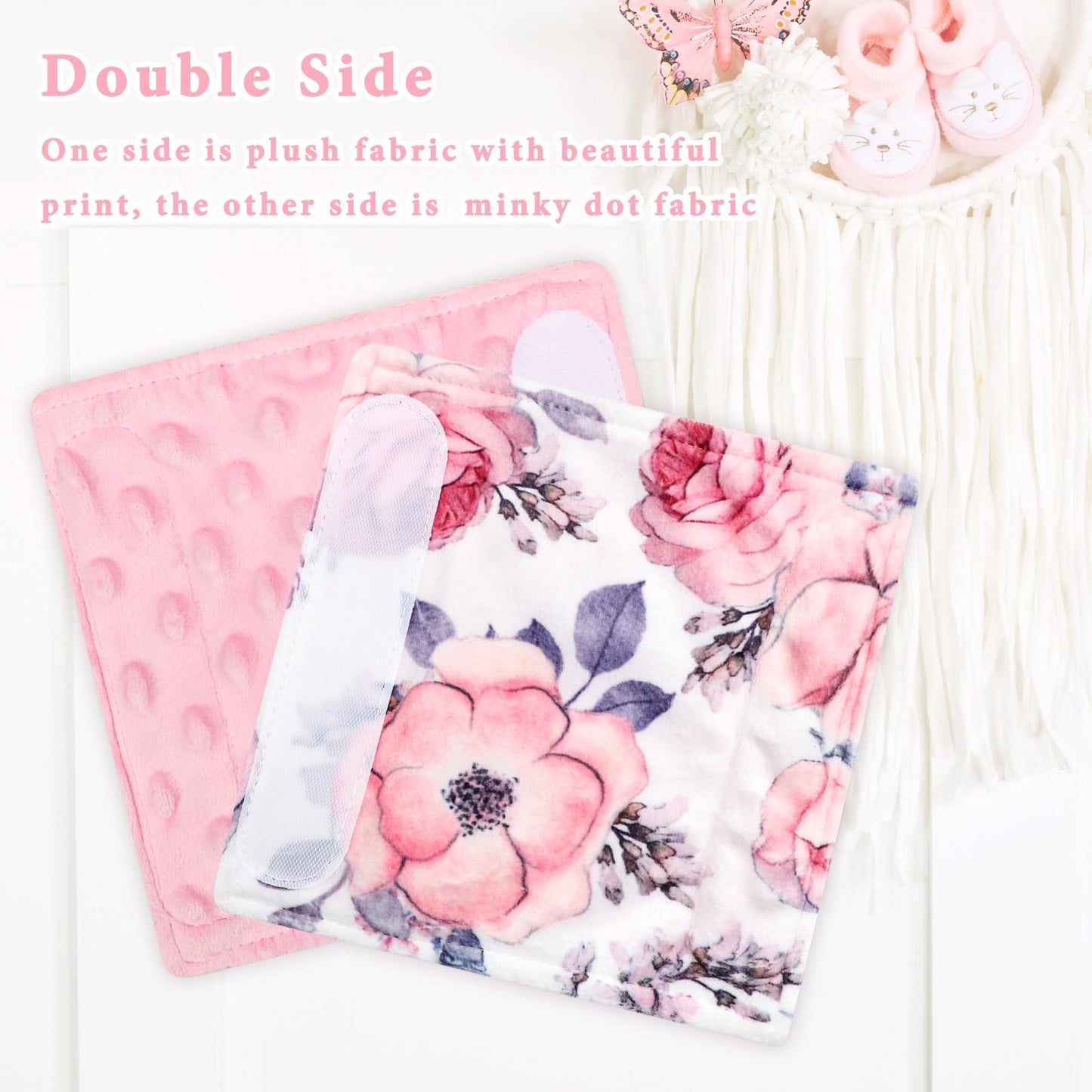 Car Seat Strap Cover For Babies, Soft Car Seat Belt Covers, Mink Car Seat Strap Shoulder Pads Girls, Pink Floral